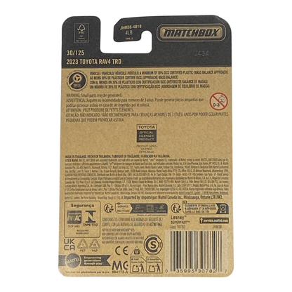 Green Matchbox 2023 Toyota RAV4 TRD 30/125