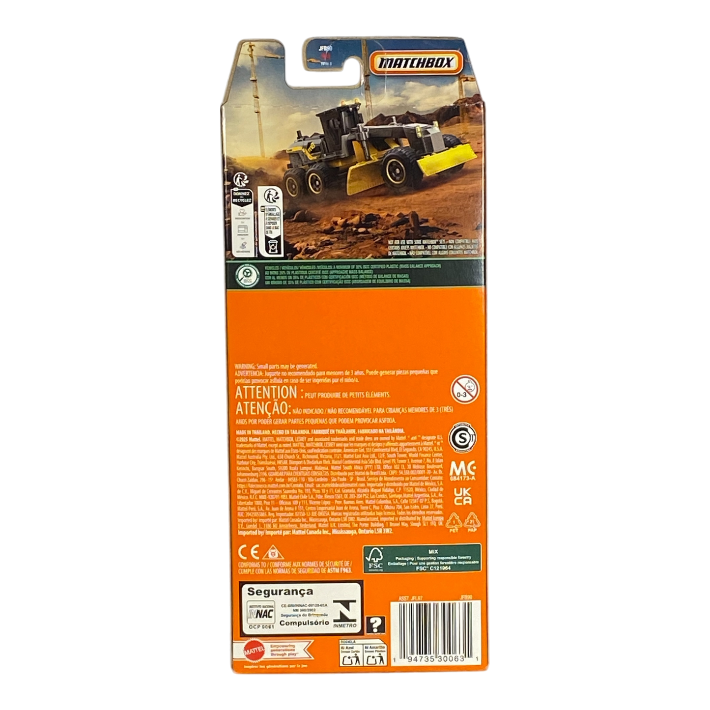 Matchbox MBX Construction Juego de 5 vehículos de metal fundido a presión