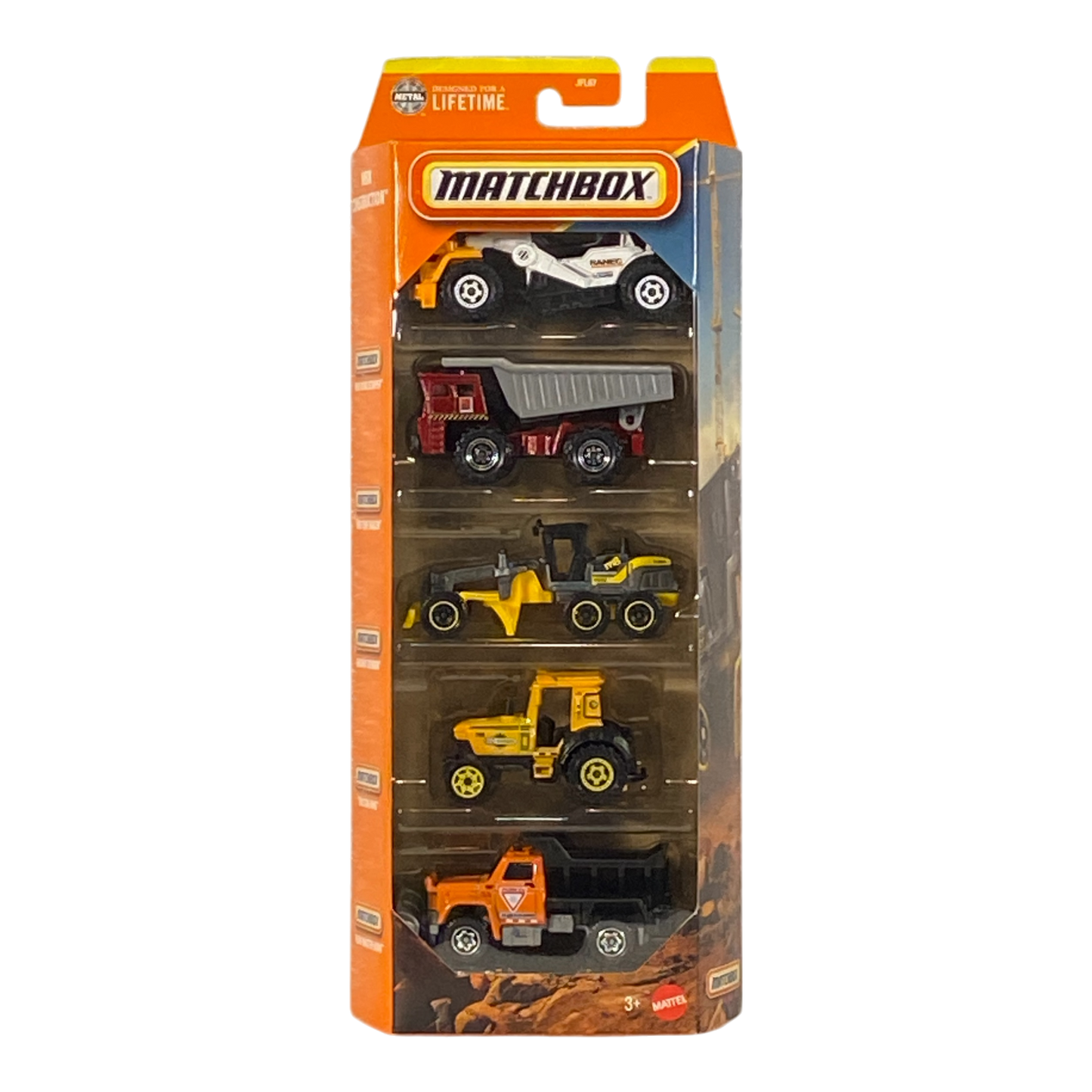 Matchbox MBX Construction Juego de 5 vehículos de metal fundido a presión