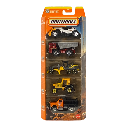 Matchbox MBX Construction Juego de 5 vehículos de metal fundido a presión