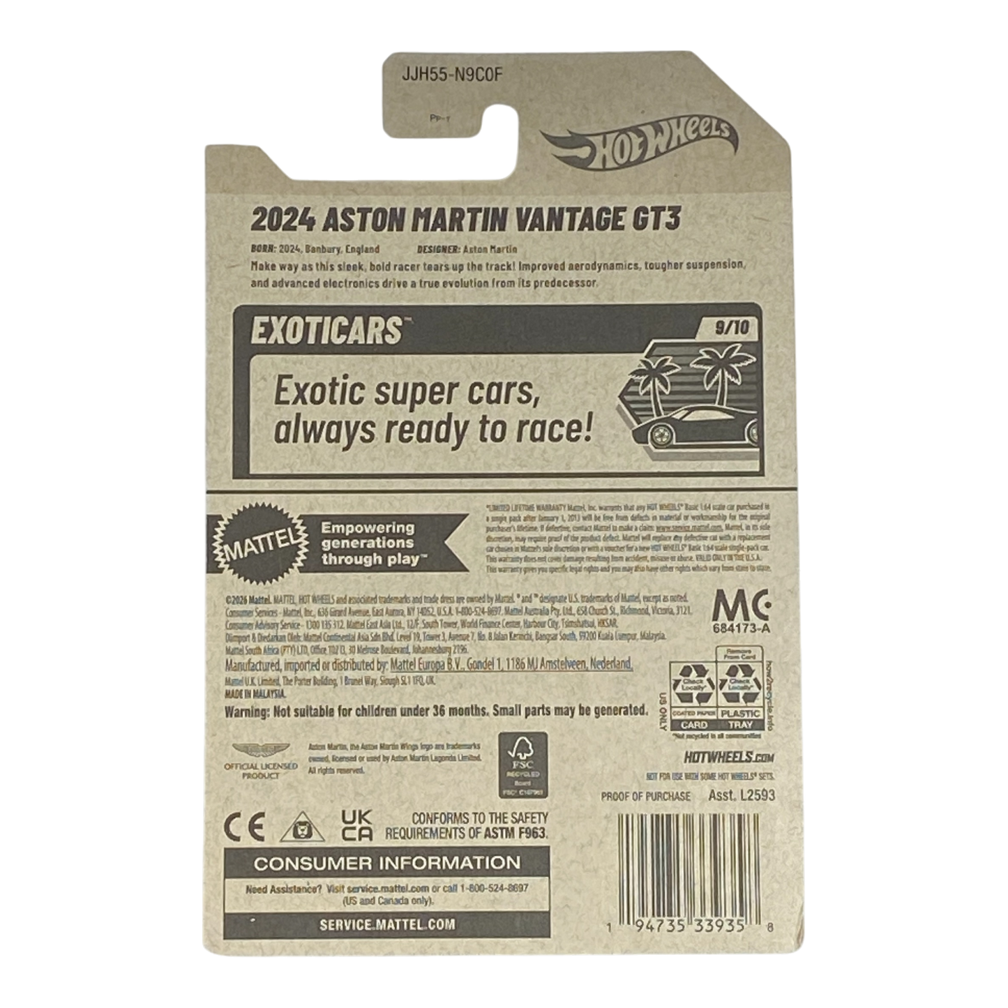 Hot Wheels 2024 Aston Martin Vantage GT3 | Serie Exoticars 9/10
