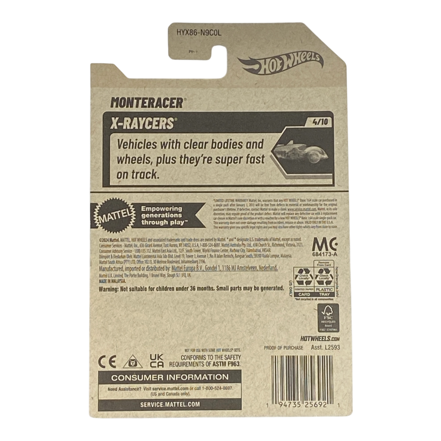 Hot Wheels Monteracer | X-Raycers Serie 4/10