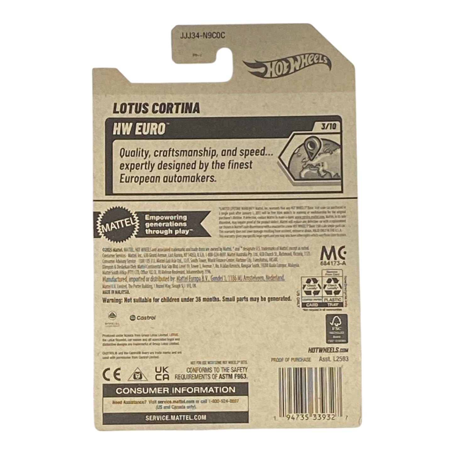 Hot Wheels Lotus Cortina - Serie Europea HW 3/10