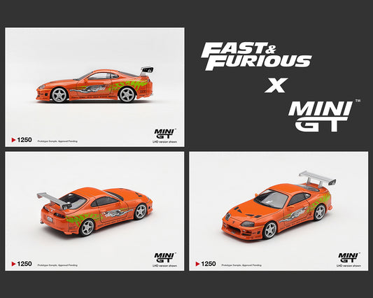 (Pre) Mini GT 1:64 Fast & Furious Toyota Supra BOMEX ” The Fast and the Furious” Brian O’Conner "1 Case"