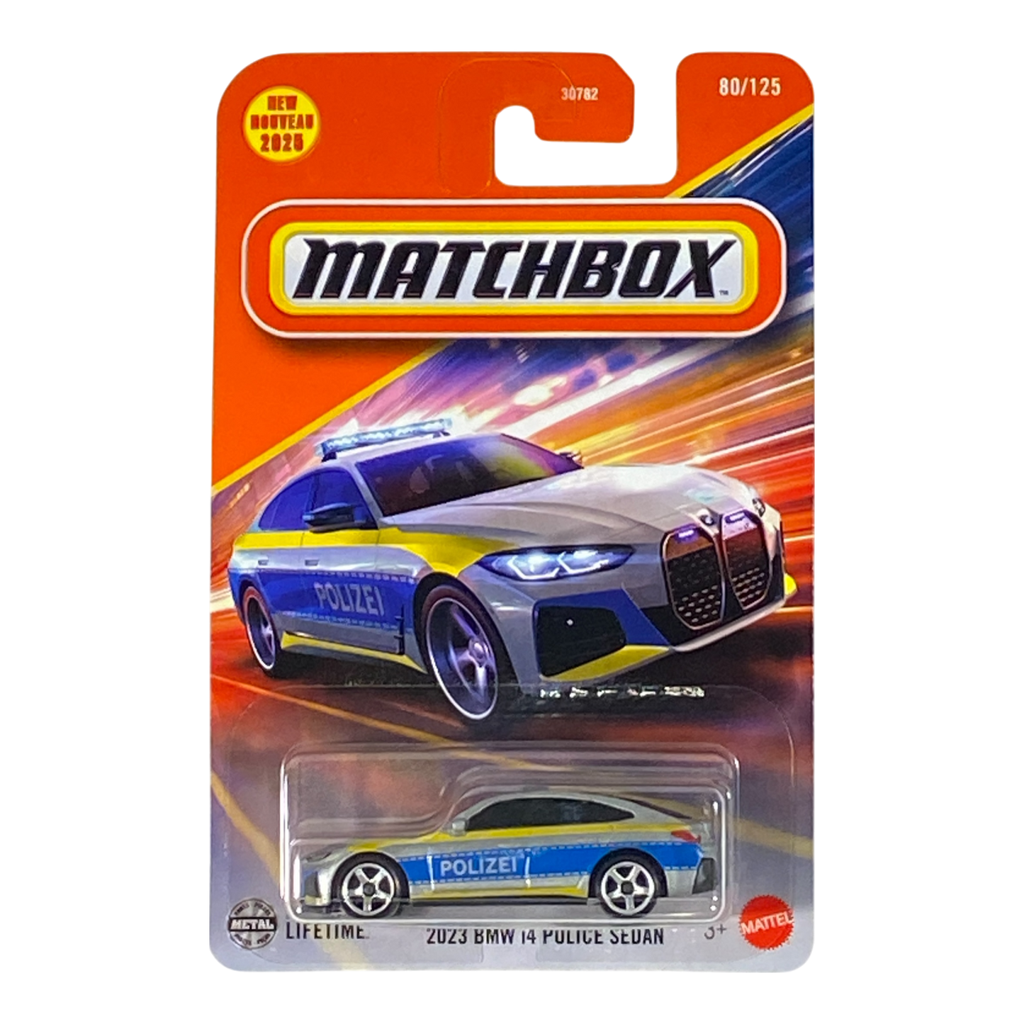 Matchbox 2023 BMW i4 Sedán de Policía | Serie Matchbox 2025 80/125