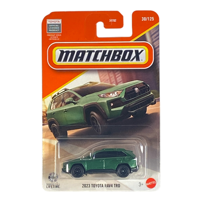 Green Matchbox 2023 Toyota RAV4 TRD 30/125