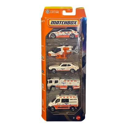 Matchbox MBX Rescue Juego de 5 vehículos