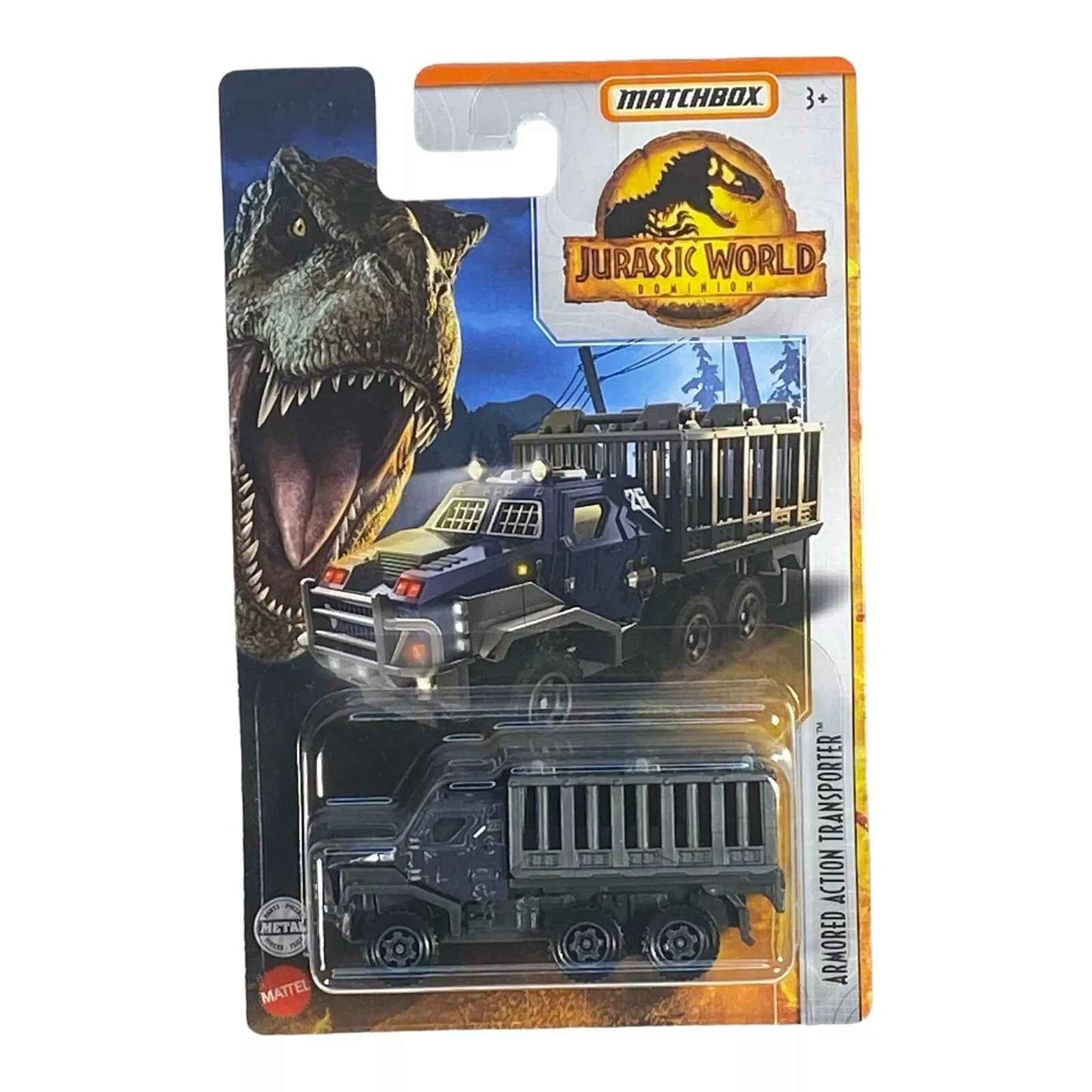 Matchbox Camión de transporte de acción blindado - Serie Jurassic World Dominion