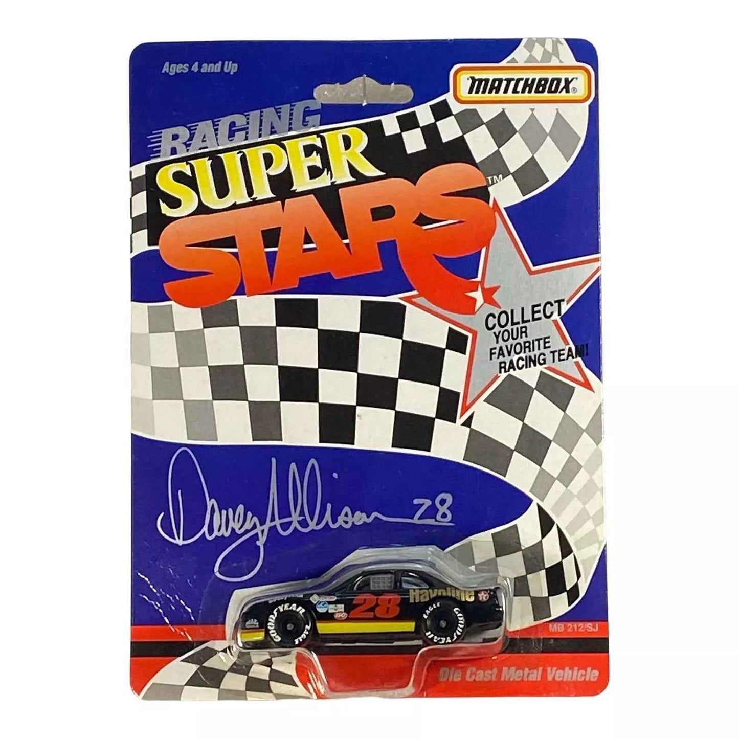 Matchbox Ford Thunderbird - Davey Allison #28 - Estrellas de las carreras de los 80 vintage